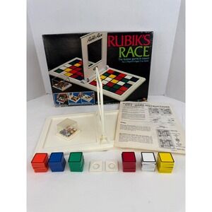 Vintage 1982 Rubiks Race Board Game Ideal 2187-2 Retro Sliding Puzzle Complete